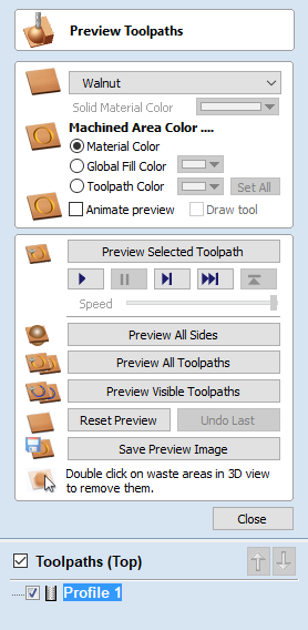 Preview Toolpaths Form